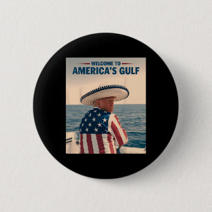 President Trump America's Gulf Mexico Sombrero Ame 6 Cm Round Badge