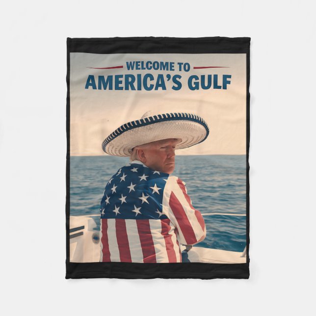 President Trump America's Gulf Mexico Sombrero Ame Fleece Blanket (Front)