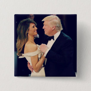 President Trump and Melania Dancing 15 Cm Square Badge