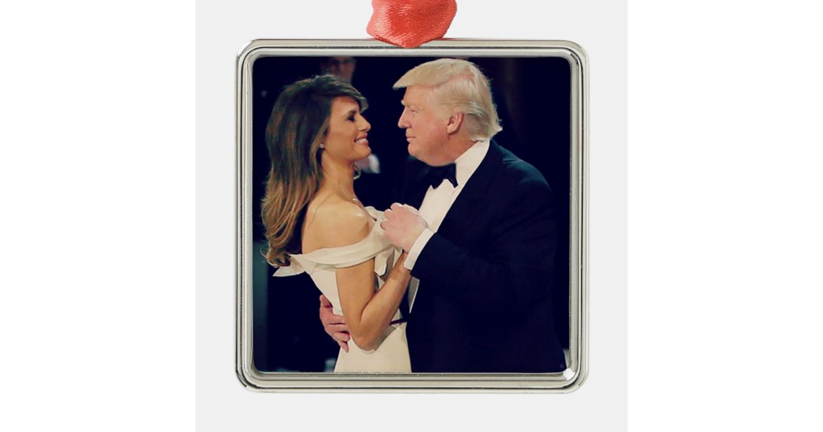 President Trump and Melania Dancing Christmas Ornament Zazzle.co.uk