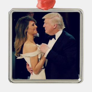 President Trump and Melania Dancing Metal Tree Decoration