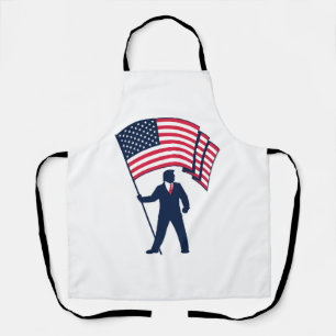 President Trump Bearing the Flag of the USA  Apron