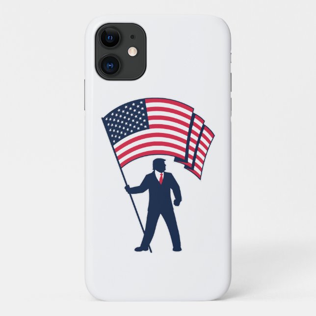 President Trump Bearing the Flag of the USA  Case-Mate iPhone Case (Back)