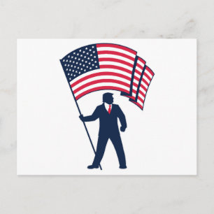 President Trump Bearing the Flag of the USA Postcard