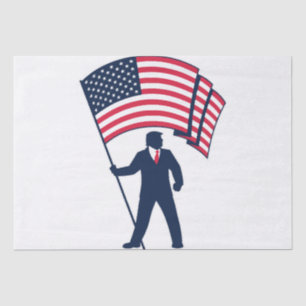 President Trump Bearing the Flag of the USA  Tissue Paper