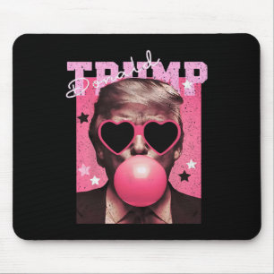 President Trump Blowing Bubble Gum Funny Pink Bubb Mouse Mat