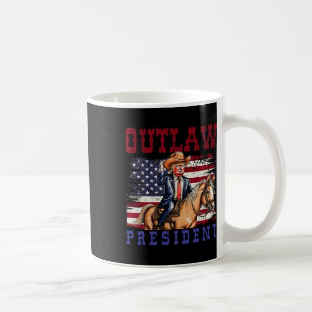 President Trump Cowboy Trump 2024 Convicted Felon  Coffee Mug (Right)