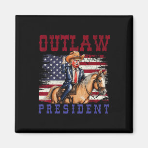 President Trump Cowboy Trump 2024 Convicted Felon  Magnet