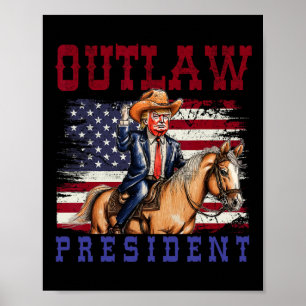 President Trump Cowboy Trump 2024 Convicted Felon  Poster