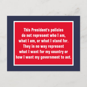 President Trump Does Not Represent Me Postcard