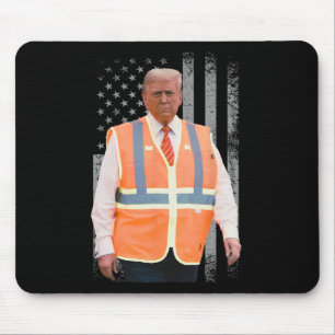 President Trump Garbyge Truck Worker Vest Usa Flag Mouse Mat