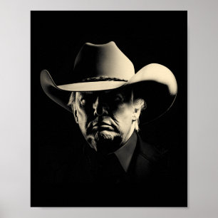 President Trump Head Cowboy Usa 2024 Vote Election Poster