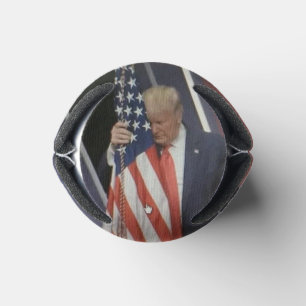 President Trump Hugging  the American Flag Can Cooler