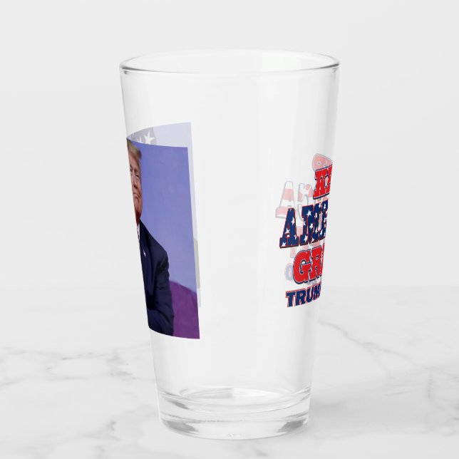 President Trump hugging the American Flag Glass (Left)