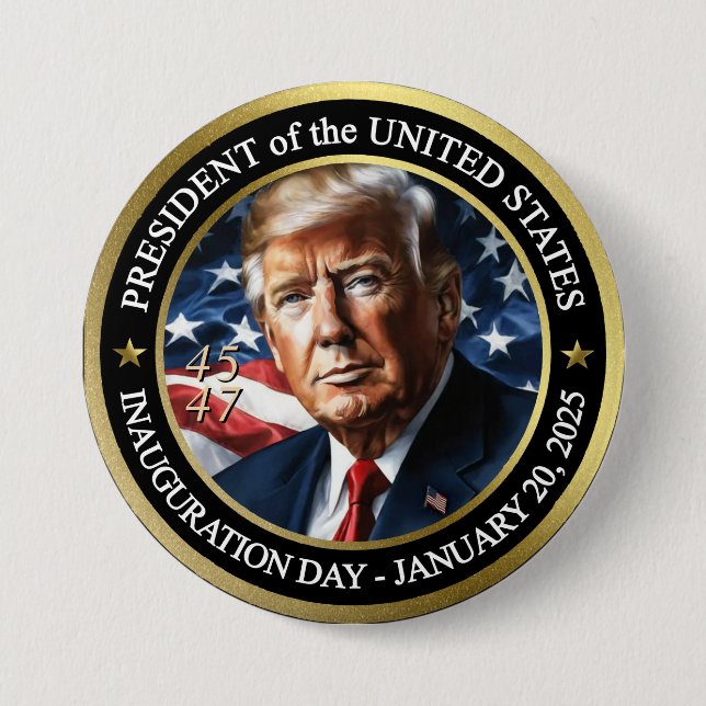 President Trump Inauguration Day Collectable 7.5 Cm Round Badge (Front)