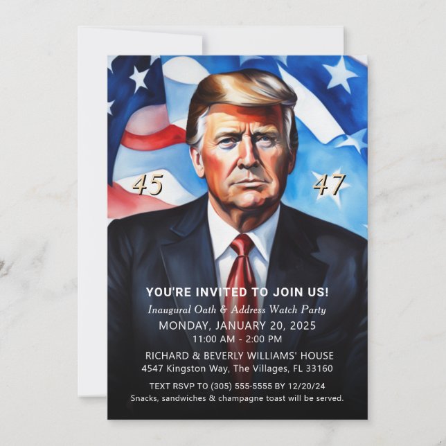 President Trump Inauguration Watch Party Invitation (Front)
