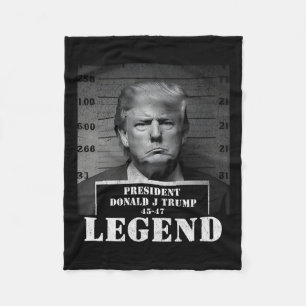President Trump Legend Mugshot  Fleece Blanket