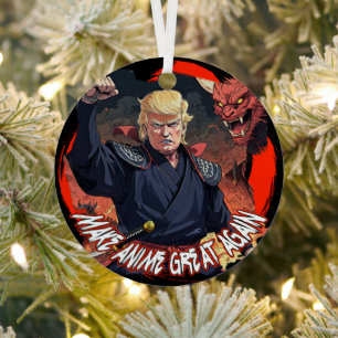 President Trump Make Anime Great Again Metal Tree Decoration
