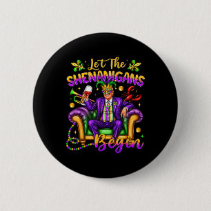 President Trump Mardi Gras Funny Let The Shenaniga 6 Cm Round Badge