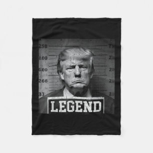 President Trump Mug Shot Fleece Blanket