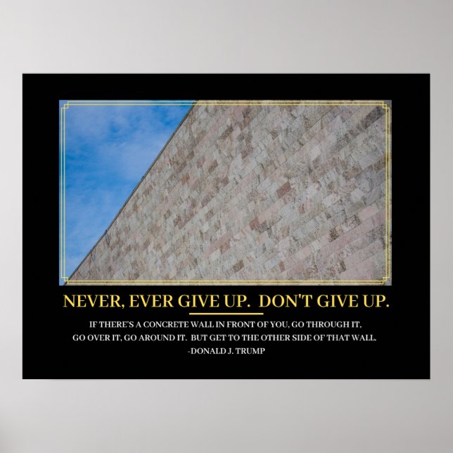 President Trump: Never, Ever Give Up. Poster (Front)
