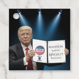 President Trump 📜 Patriotic Wedding Custom Favour Tags