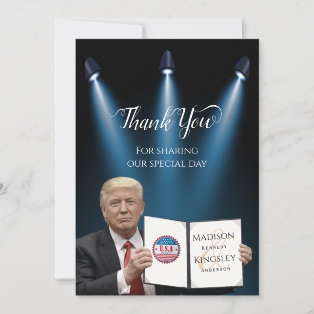 President Trump 🇺🇸✨ Patriotic Wedding Custom Invitation (Front)