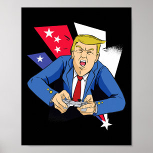 President Trump Playing Video Games - 4th July Ind Poster