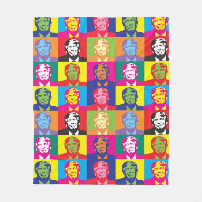 President Trump Pop Art Fleece Blanket (Front)