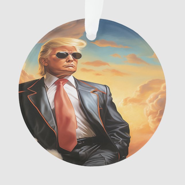 President Trump Proud American Acrylic Ornament (Front)