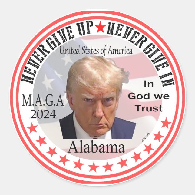 President Trump Red wave Across America Classic Round Sticker (Front)