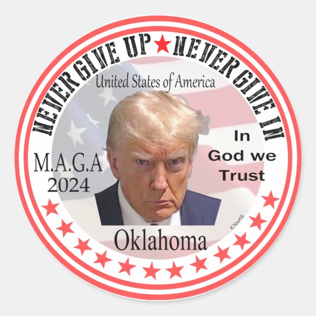 President Trump Red wave Across America, Making Am Classic Round Sticker (Front)