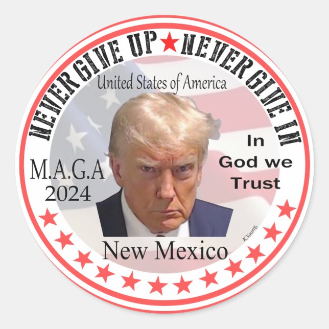 President Trump Red wave Across America, Making Am Classic Round Sticker (Front)