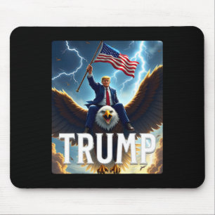 President Trump Riding An Eagle. Patriotic Politic Mouse Mat