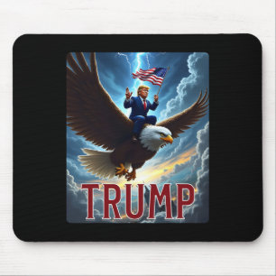 President Trump Riding An Eagle. Patriotic Politic Mouse Mat