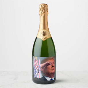 President Trump Salutes Sparkling Wine Label
