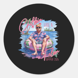 President Trump Shirt Funny Chillin Like A Felon Classic Round Sticker