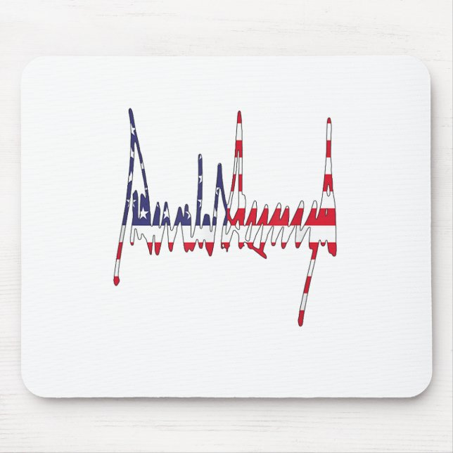 President Trump Signature USA Flag Colour Patrioti Mouse Mat (Front)