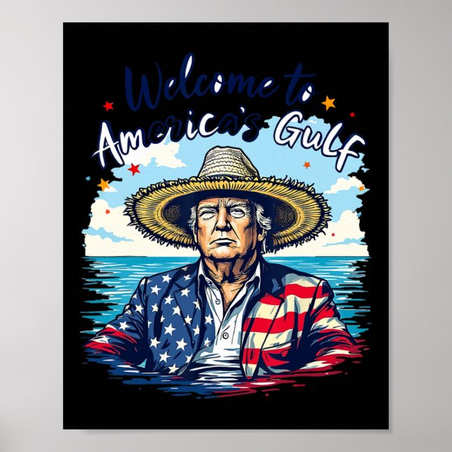 President Trump Sombrero Design America's Gulf Mex Poster (Front)