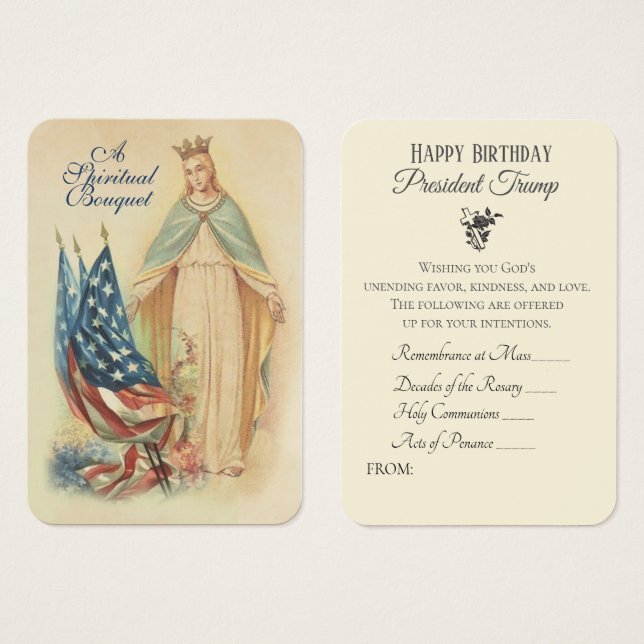 President Trump Spiritual Bouquet Holy Cards (Front & Back)