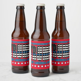 President Trump Supports Law Enforcement Beer Bottle Label