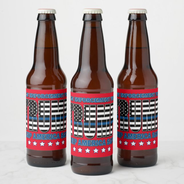 President Trump Supports Law Enforcement Beer Bottle Label (Bottles)