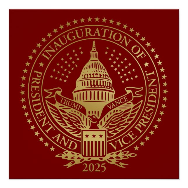President Trump VP Vance Inauguration Day 2025 Poster (Front)