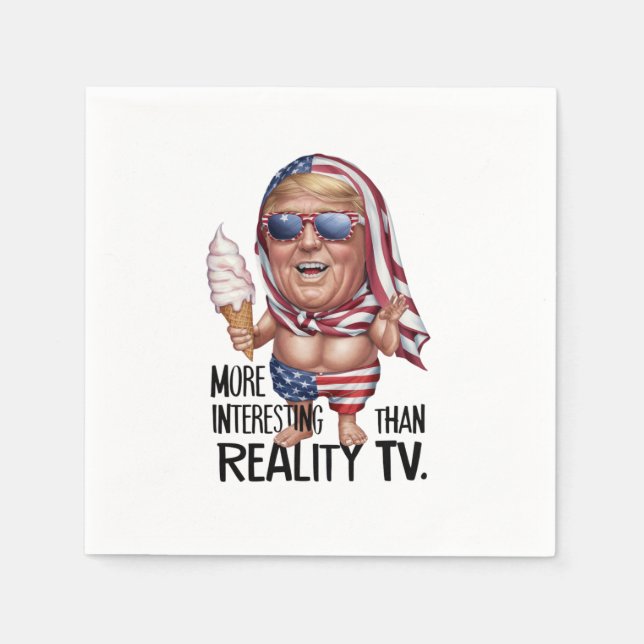 President Trump wearing iconic American sunglasses Napkin (Front)