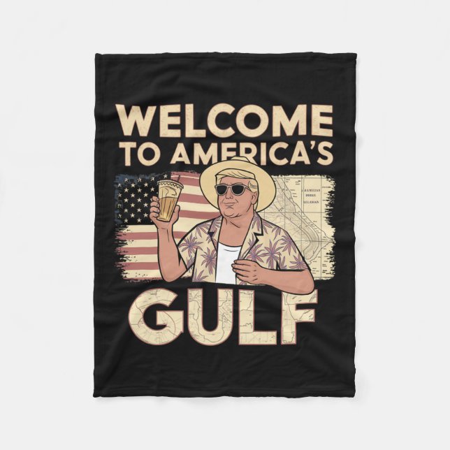 President Trump Welcome  Fleece Blanket (Front)