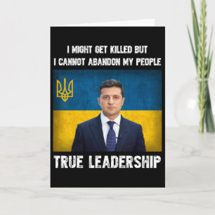 President Volodymyr Zelensky Ukraine Ukrainian Fla Card