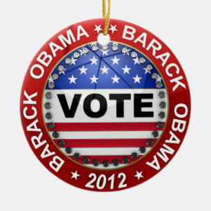 Presidential Election 2012 Barack Obama Ceramic Tree Decoration