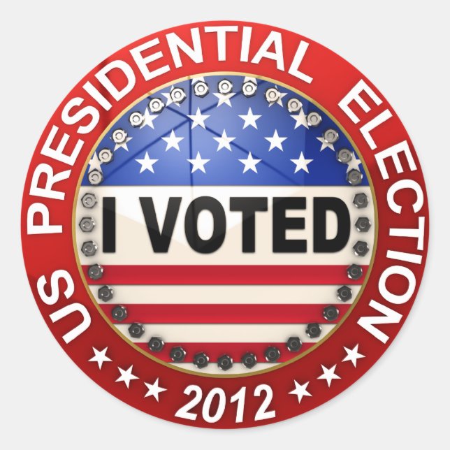Presidential Election 2012 I voted Classic Round Sticker (Front)