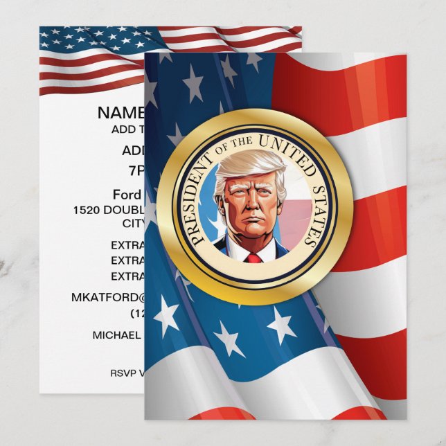 Presidential Election Celebration Invitation (Front/Back)