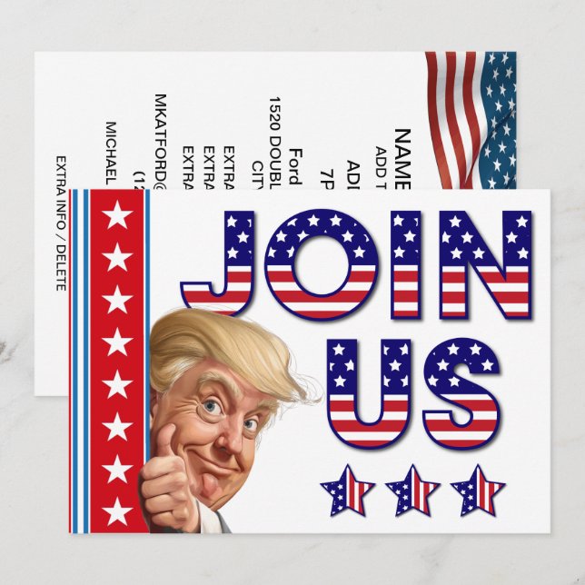 Presidential Election Celebration Invitation (Front/Back)
